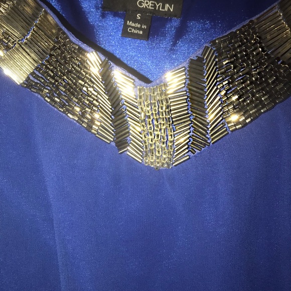 Greylin Cobalt Blue Cocktail Dress - Picture 3 of 3